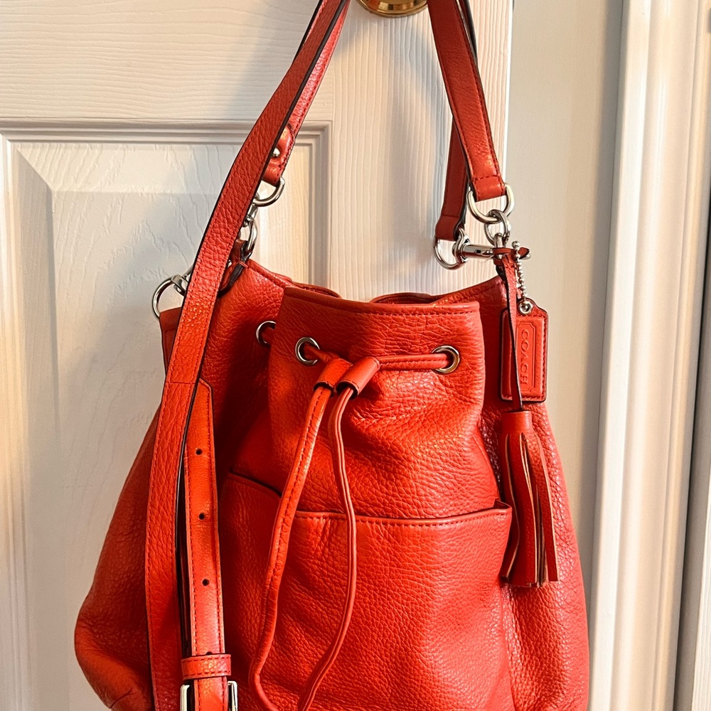 Coach Vibrant Red Leather Shoulder Bag